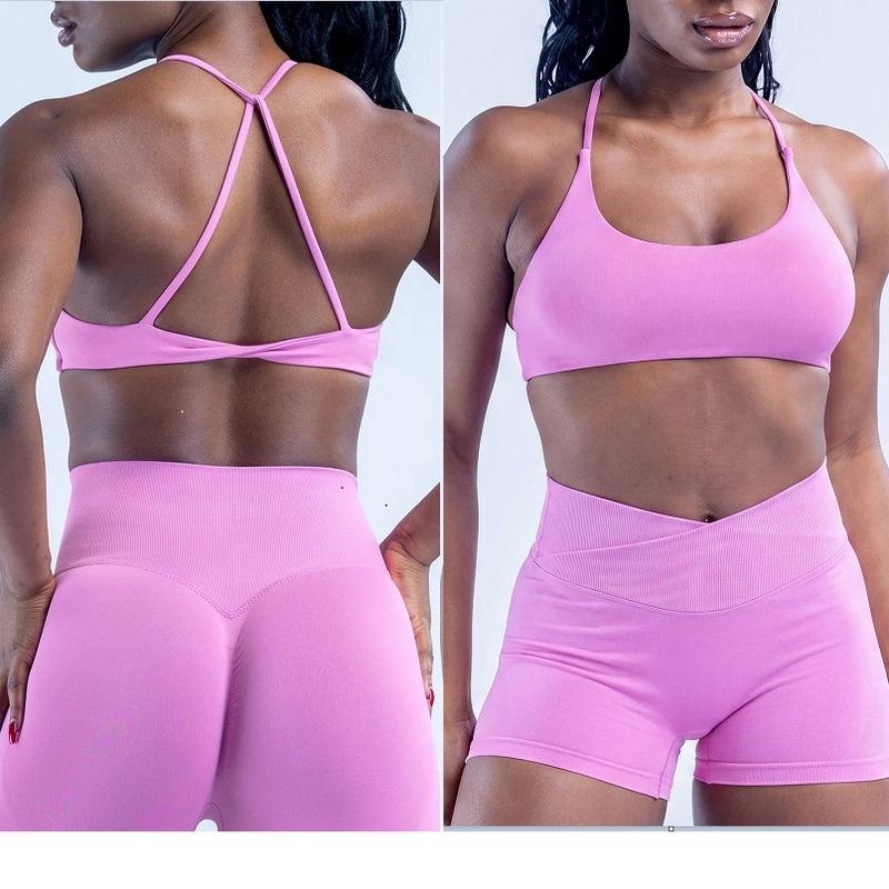 T Shirt Bra Seamless - SEEKSUC 새로운 심리스 니트 요가복 아름다운