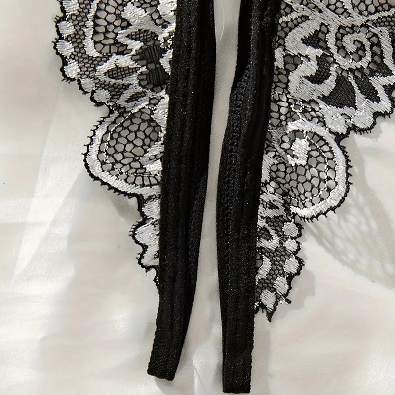검은 뜨거운 Crotchless 섹시한 여성 레이스 란 - Lace Bralette Set 리뷰 및 가격