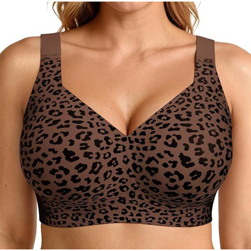 레오파드 프린트 젤리 브라 여성용 와이어프리 심리스 풀 - Mastectomy Bra Pocket 리뷰 및 가격