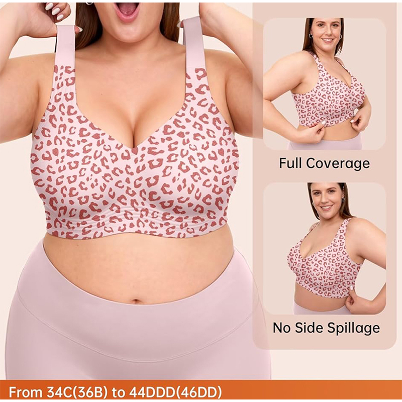 레오파드 프린트 젤리 브라 여성용 와이어프리 심리스 풀 - Mastectomy Bra Pocket 리뷰 및 가격