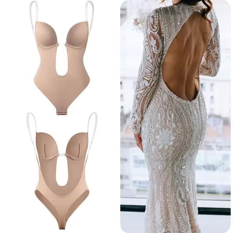 미끄럼 방지 접착식 백리스 바디 쉐이퍼 브라 U 플런지 - Minimizer Bra Women 리뷰 및 가격